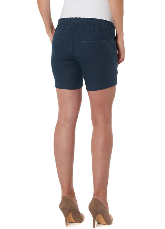 Jenna Blue Linen Maternity Shorts by Noppies
