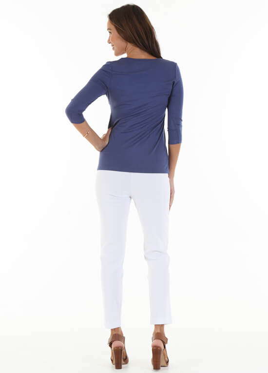 Alana Postpartum Nursing T-Shirt in Blue by Trimester Clothing