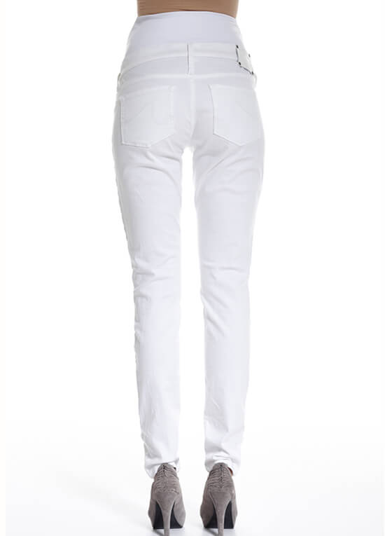 White Slim Fit Maternity Denim Jeans by Queen mum