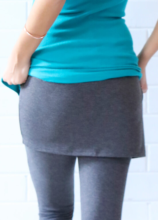 Brooks Skirted Maternity Legging in Charcoal by Trimester