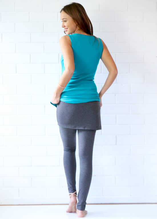 Brooks Skirted Maternity Legging in Charcoal by Trimester