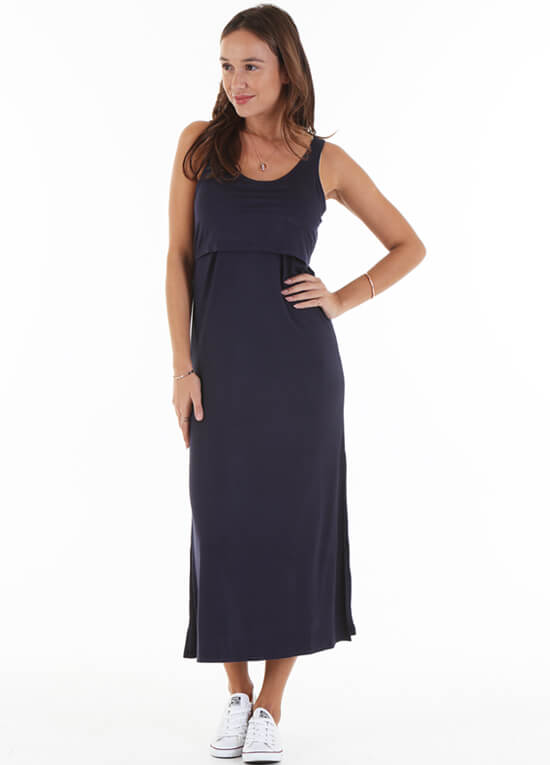 Armani Layered Nursing Maxi Dress by Trimester Clothing