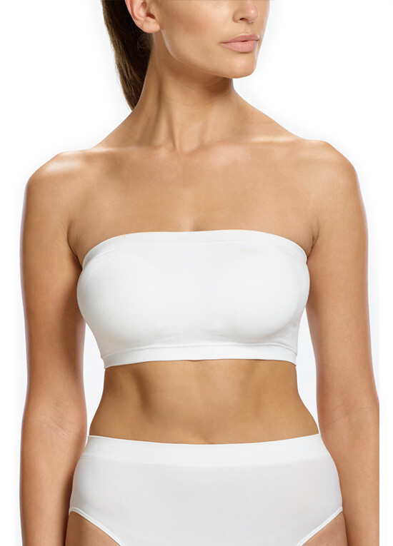 Padded Strapless Maternity Bandeau Bra in White by Ambra