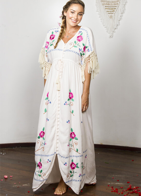 Bojangles Cross Stitch Story Maternity Maxi Dress by Fillyboo