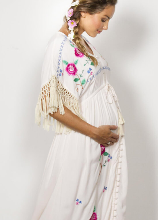 Bojangles Cross Stitch Story Maternity Maxi Dress by Fillyboo