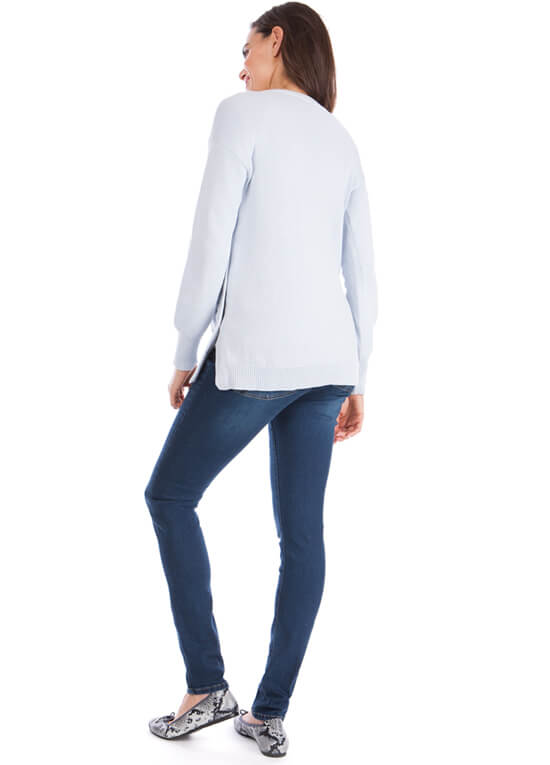Judy Cable Knit Nursing Jumper in Powder Blue by Seraphine