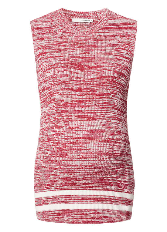 Shay Sleeveless Knit Maternity Top in Red by Supermom
