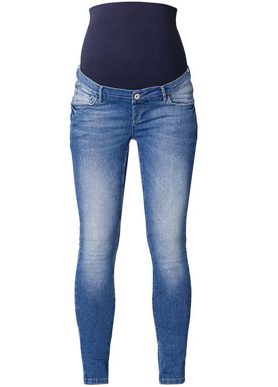 Skinny Maternity Jeans in Mid Blue Wash by Supermom