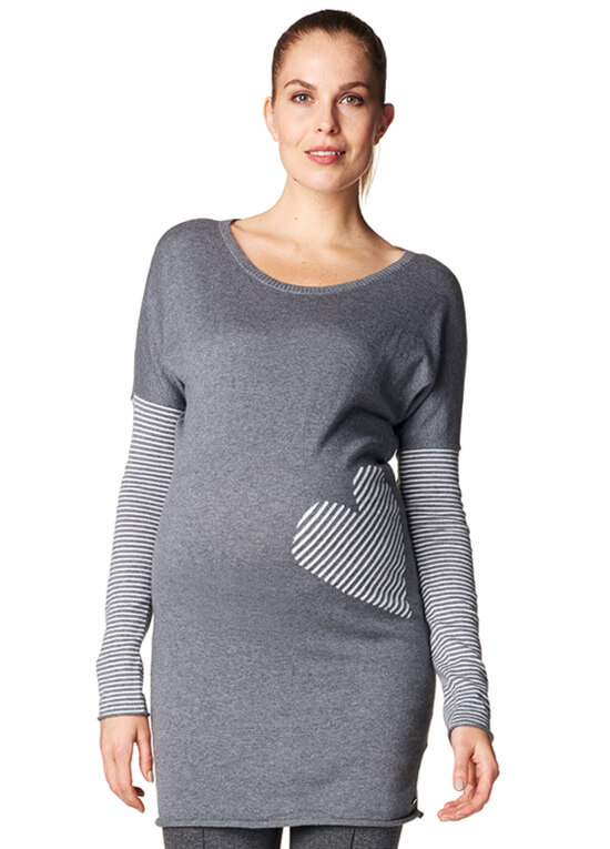 Love Heart Maternity Jumper in Grey by Esprit