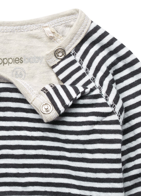 Ammon Striped Playsuit in Charcoal Stripes by Noppies Baby