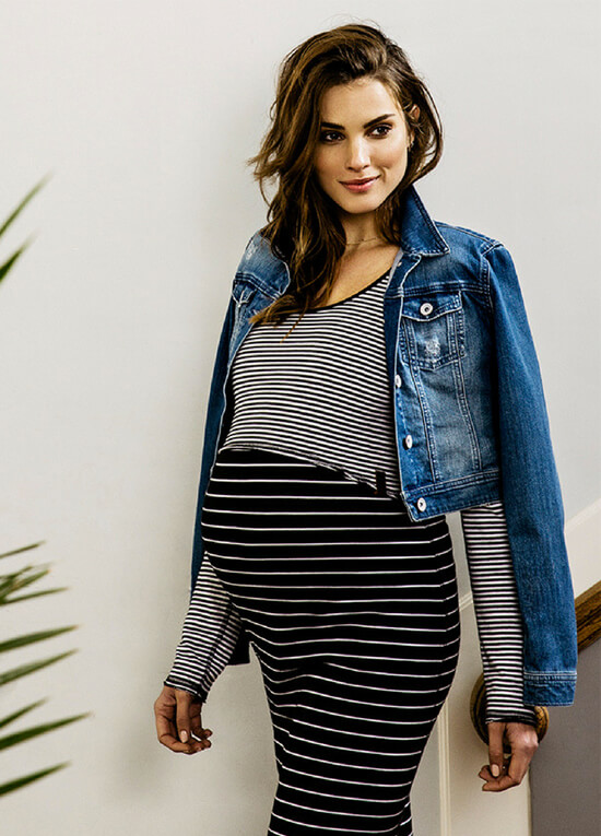 Nova Striped Reversible Maternity Crop Top by Noppies