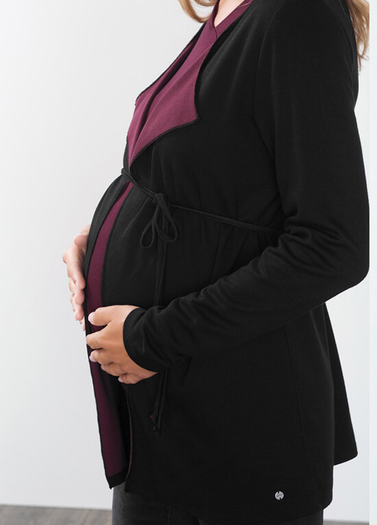 Contrast Interior Black Maternity Cardigan by Esprit