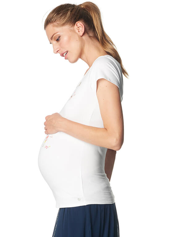 You & Me Vintage Print Maternity Tee in White by Esprit