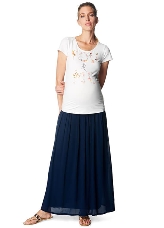 You & Me Vintage Print Maternity Tee in White by Esprit