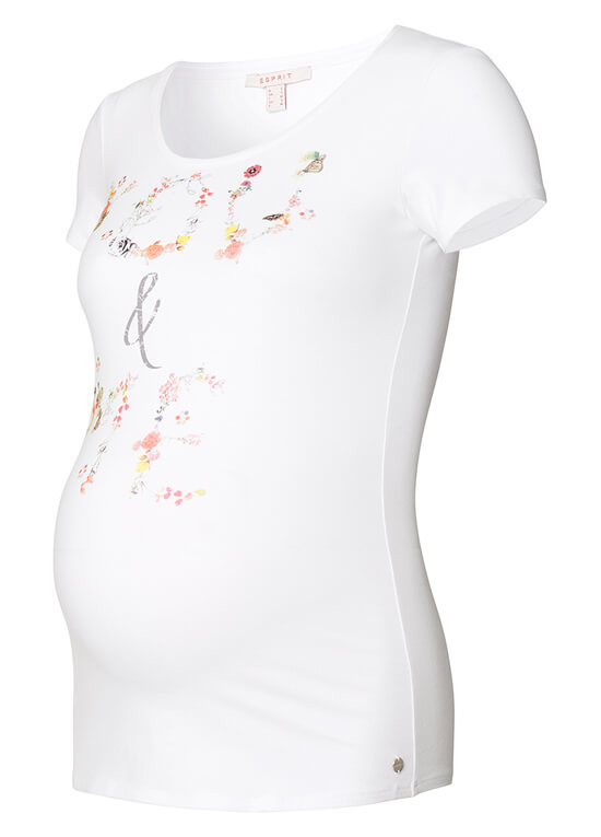 You & Me Vintage Print Maternity Tee in White by Esprit