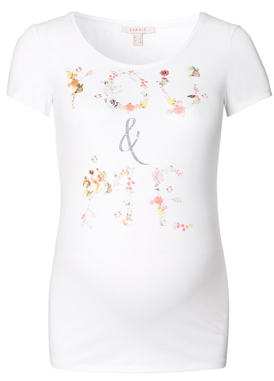 You & Me Vintage Print Maternity Tee in White by Esprit