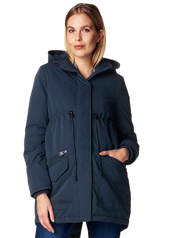 Cosy Hooded Maternity Parka in Night Blue by Esprit