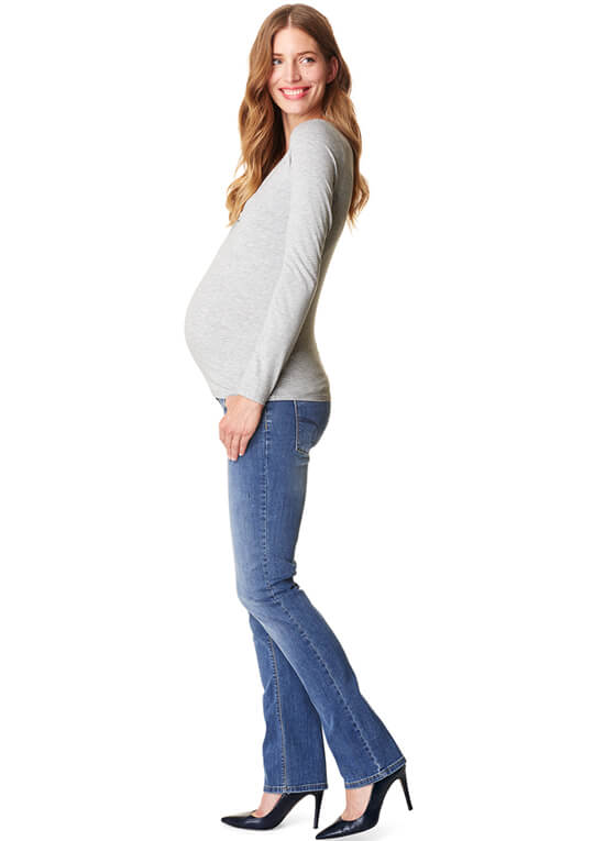 Button Front Maternity Nursing Top in Light Grey by Esprit