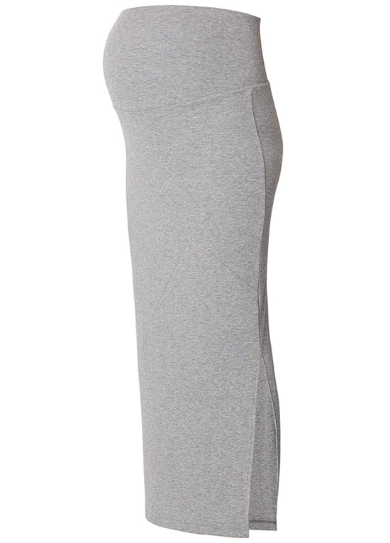 Grey Side Split Maxi Maternity Skirt by Supermom