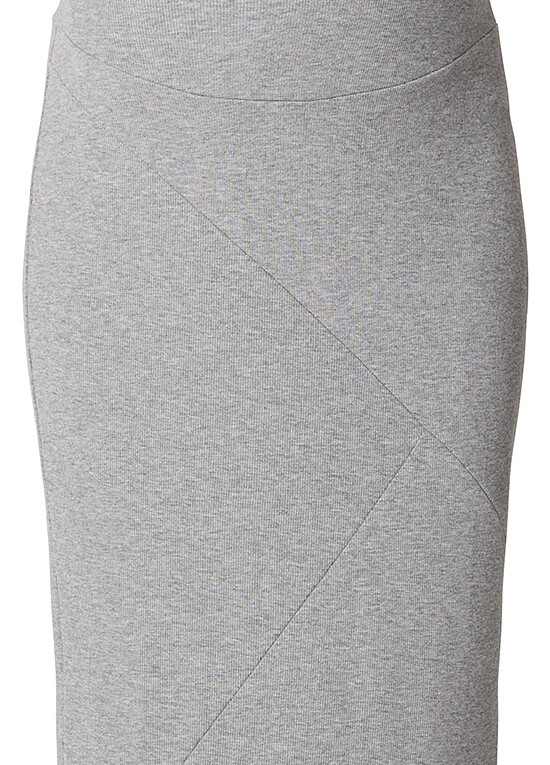 Grey Side Split Maxi Maternity Skirt by Supermom