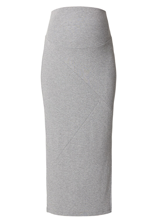 Grey Side Split Maxi Maternity Skirt by Supermom
