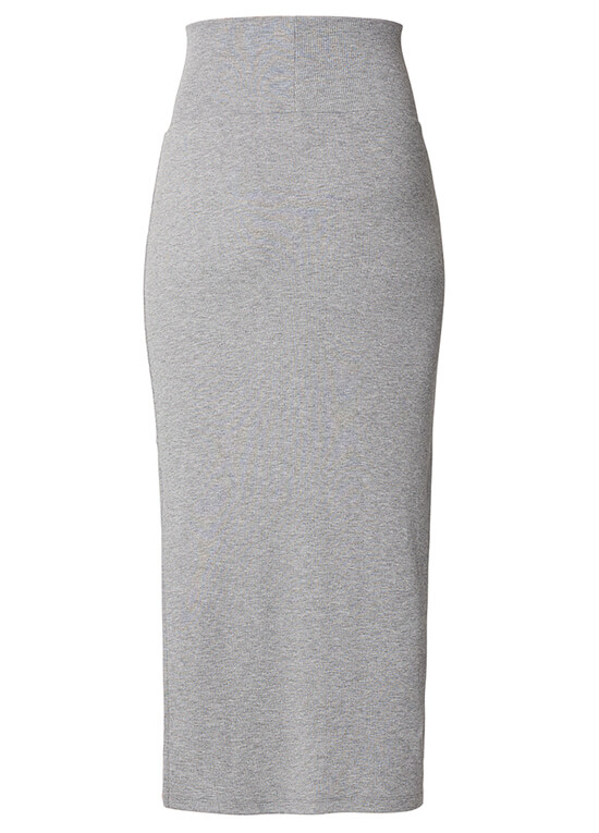 Grey Side Split Maxi Maternity Skirt by Supermom