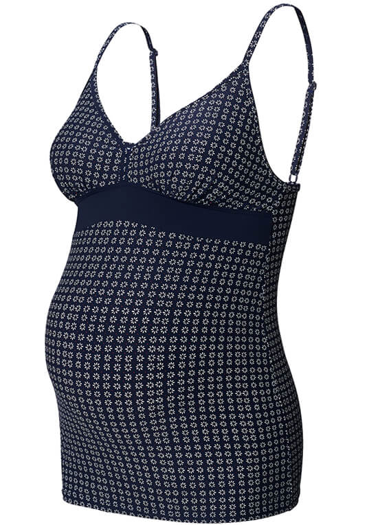 Night Blue Print Maternity Swimwear Tankini Top by Esprit