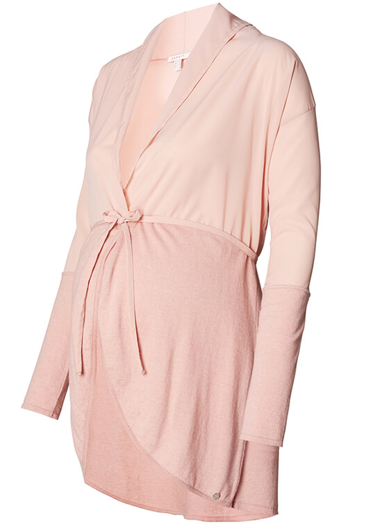 Champagne Pink Chiffon & Knitted Maternity Cardigan by Esprit