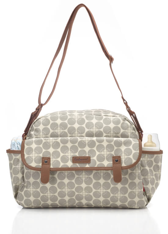 Molly Baby Nappy Bag in Grey Floral Dot by Babymel