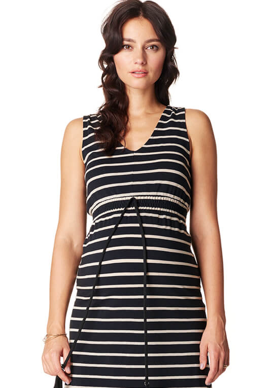 Mila Maternity Maxi Dress in Black Stripes by Noppies