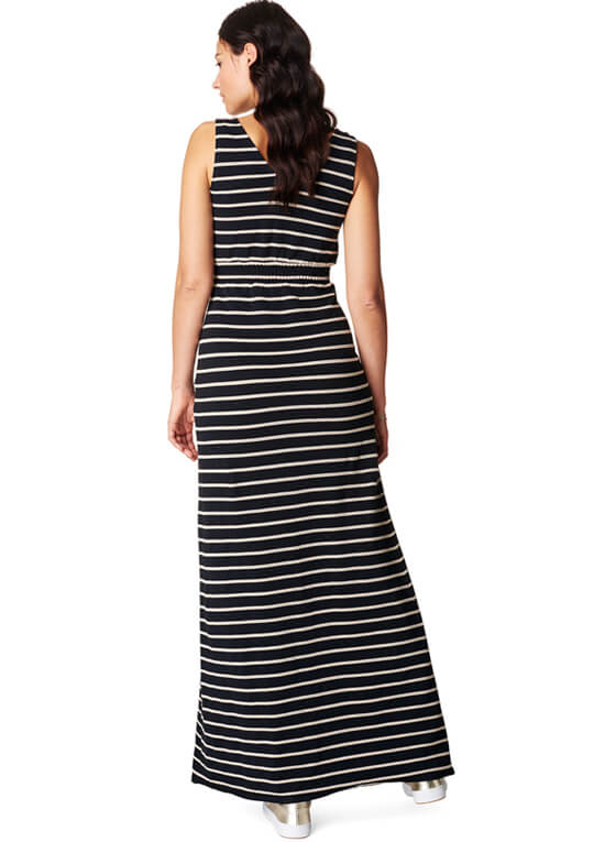 Mila Maternity Maxi Dress in Black Stripes by Noppies