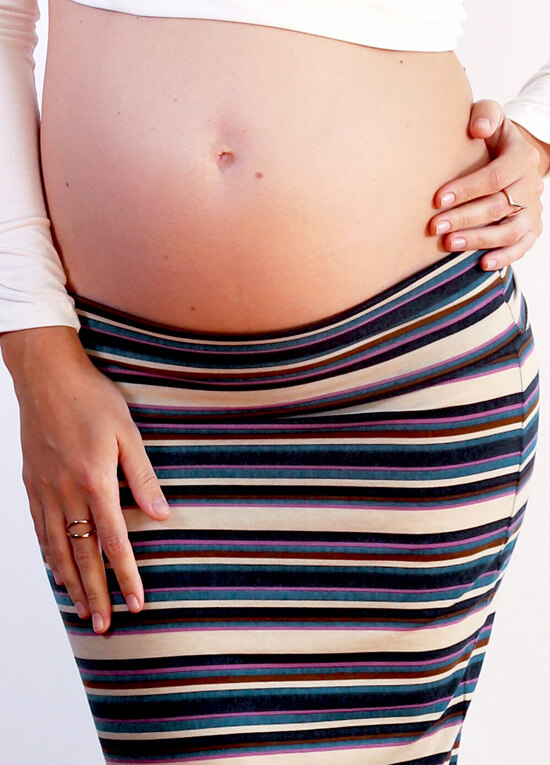 Floressa - Leandre Foldover Maternity Skirt in Lilac Stripe 