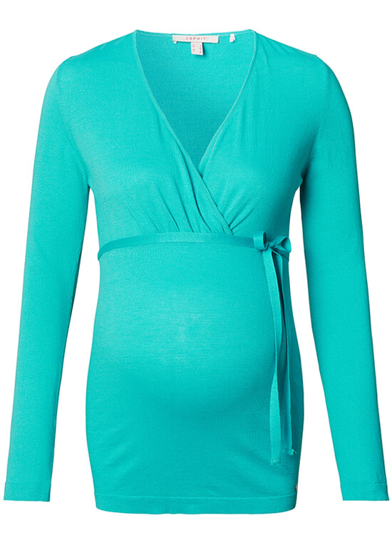 Fine Knit Cotton Maternity Jumper in Sea Teal by Esprit