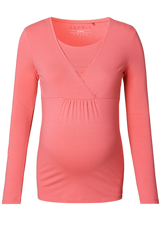 Long Sleeve Maternity Nursing Top in Berry Mousse by Esprit