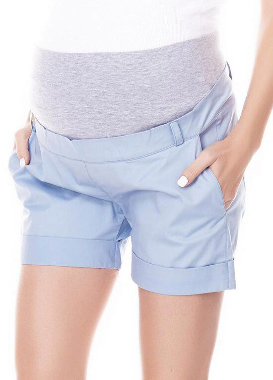 Sue Chino Maternity Shorts in Sky Blue by Imanimo