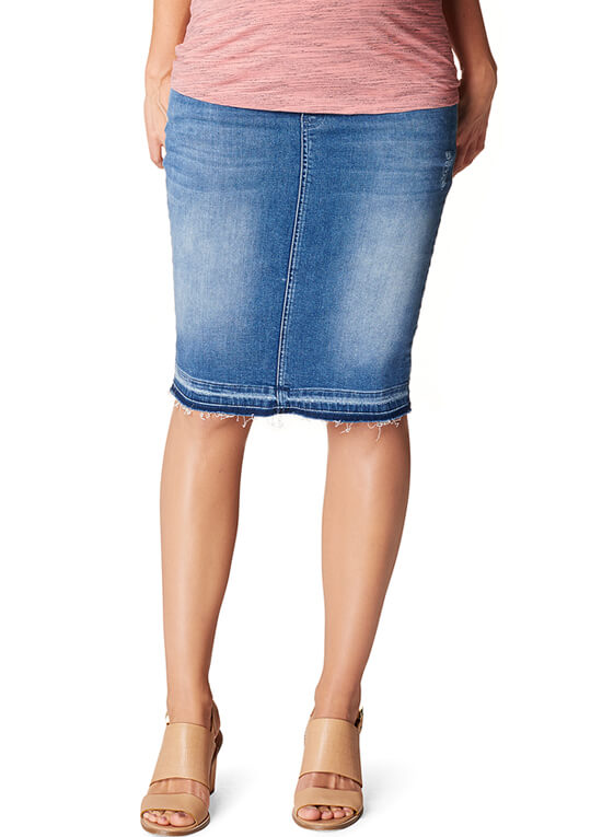 Joy Distressed Maternity Denim Skirt in Light Wash by Noppies