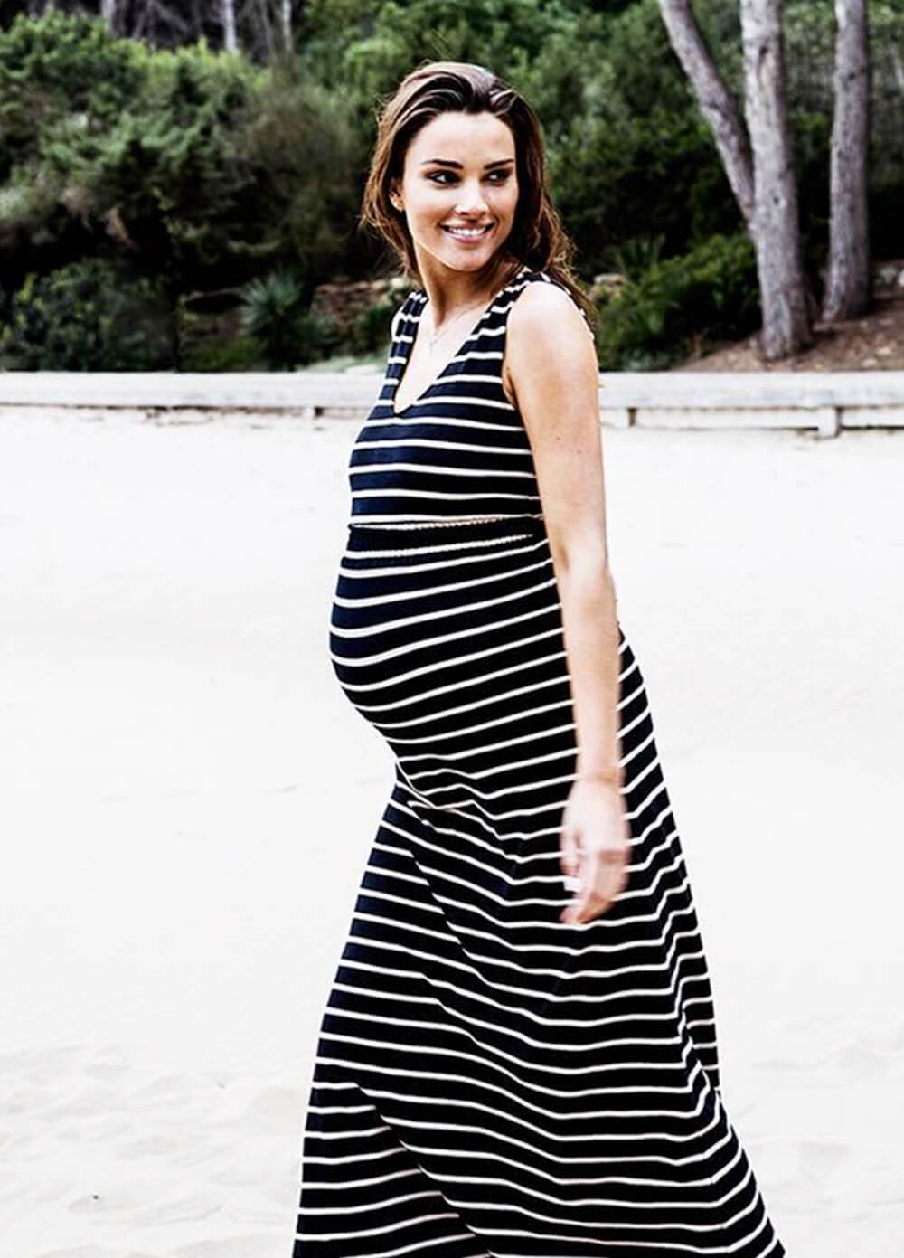 Mila Maternity Maxi Dress in Black Stripes by Noppies