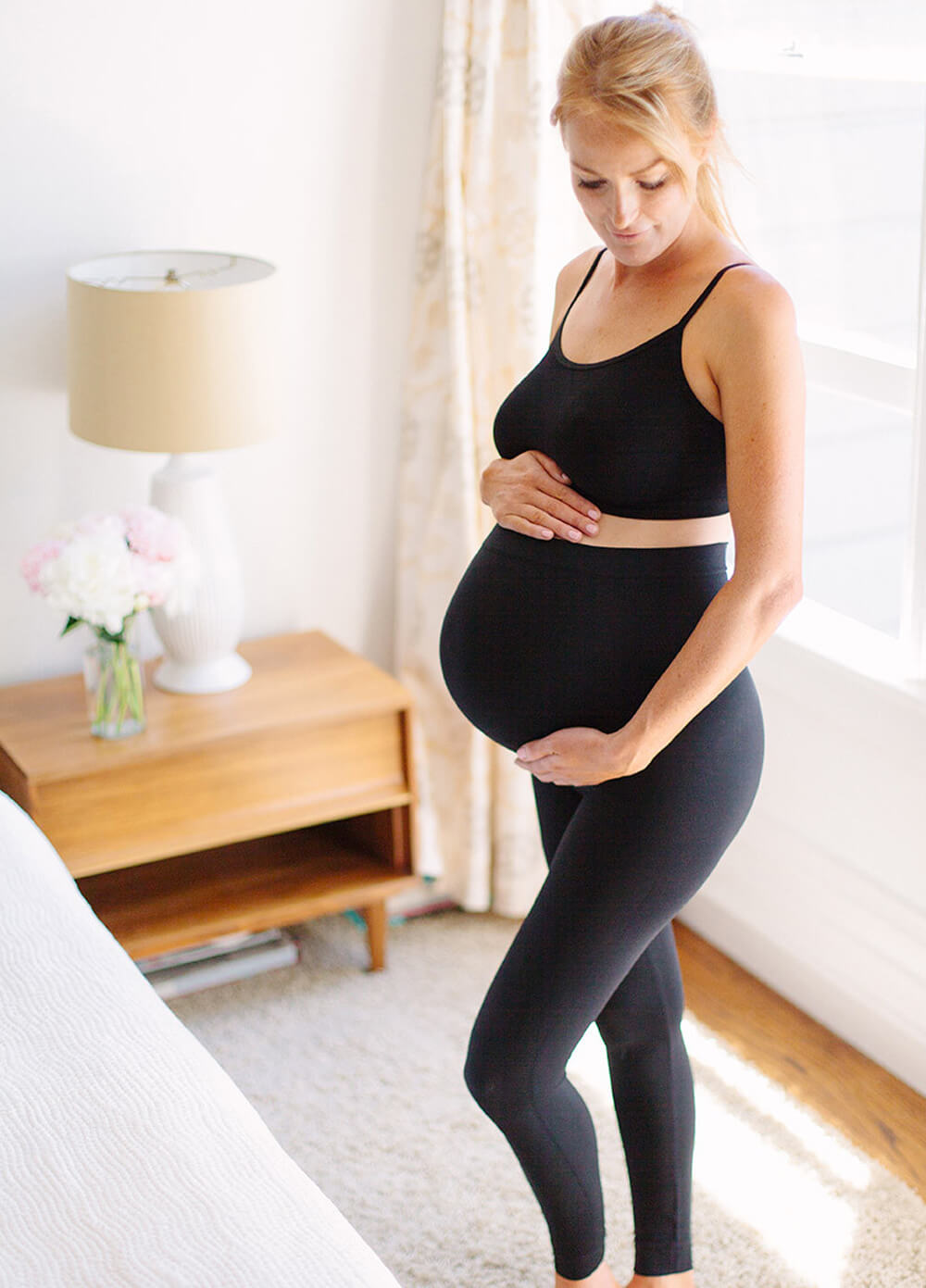 Seamless Maternity Leggings in Black by 