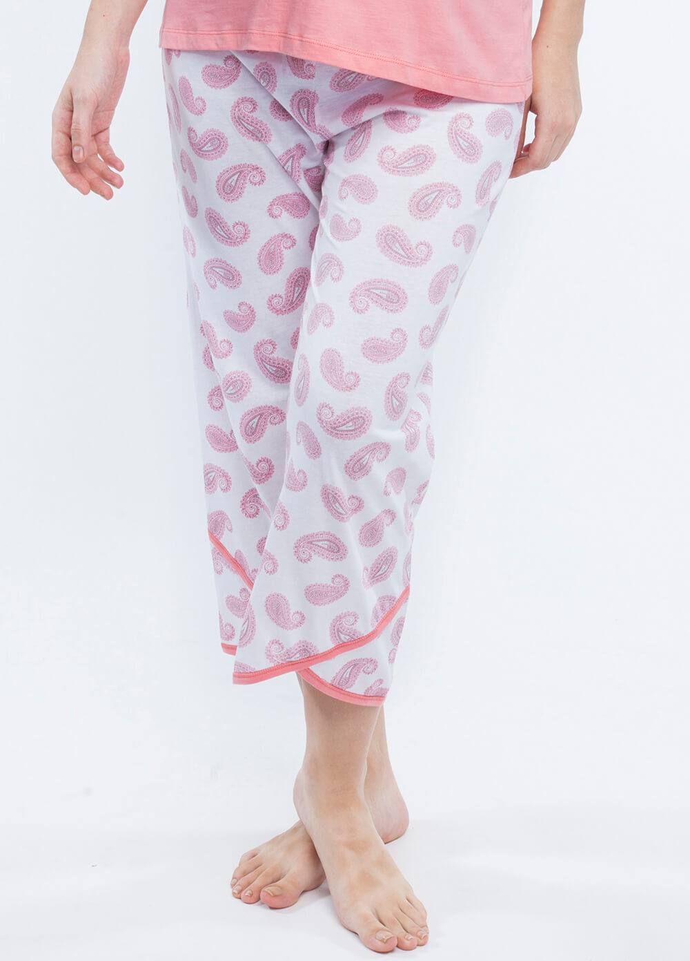 Coral Paisley Maternity Nursing Cami & Pant Set by Belabumbum