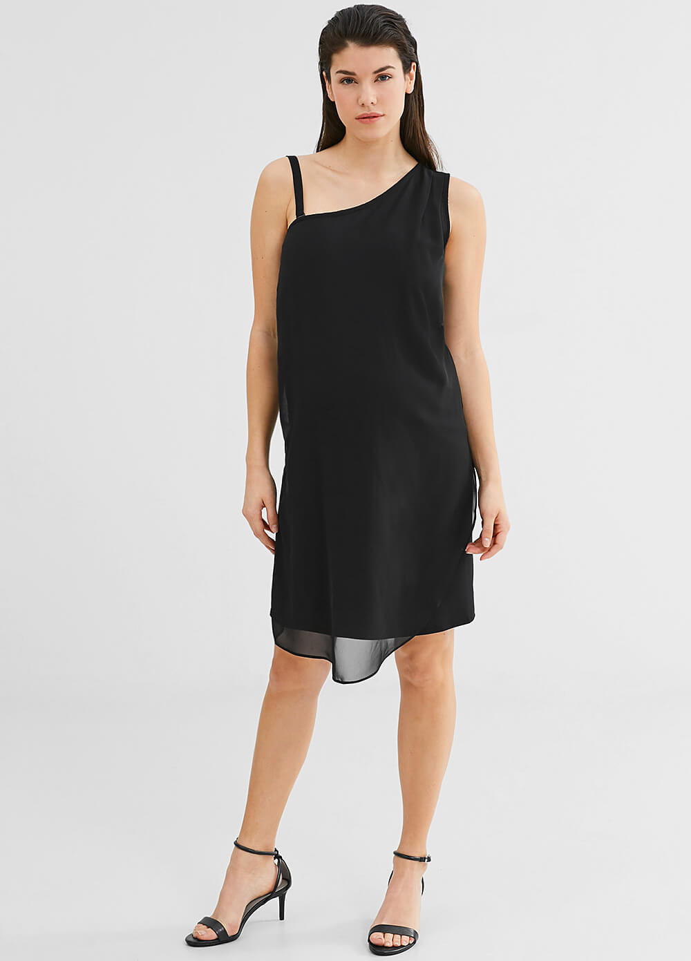One-Shouldered Maternity Party Dress in Black by Esprit