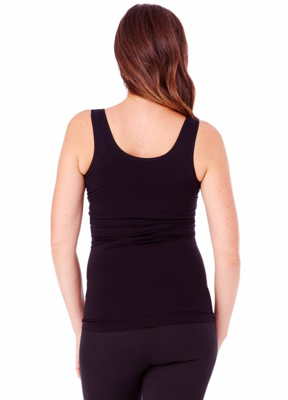 Black Seamless Crossover Maternity Nursing Tank by Ingrid & Isabel