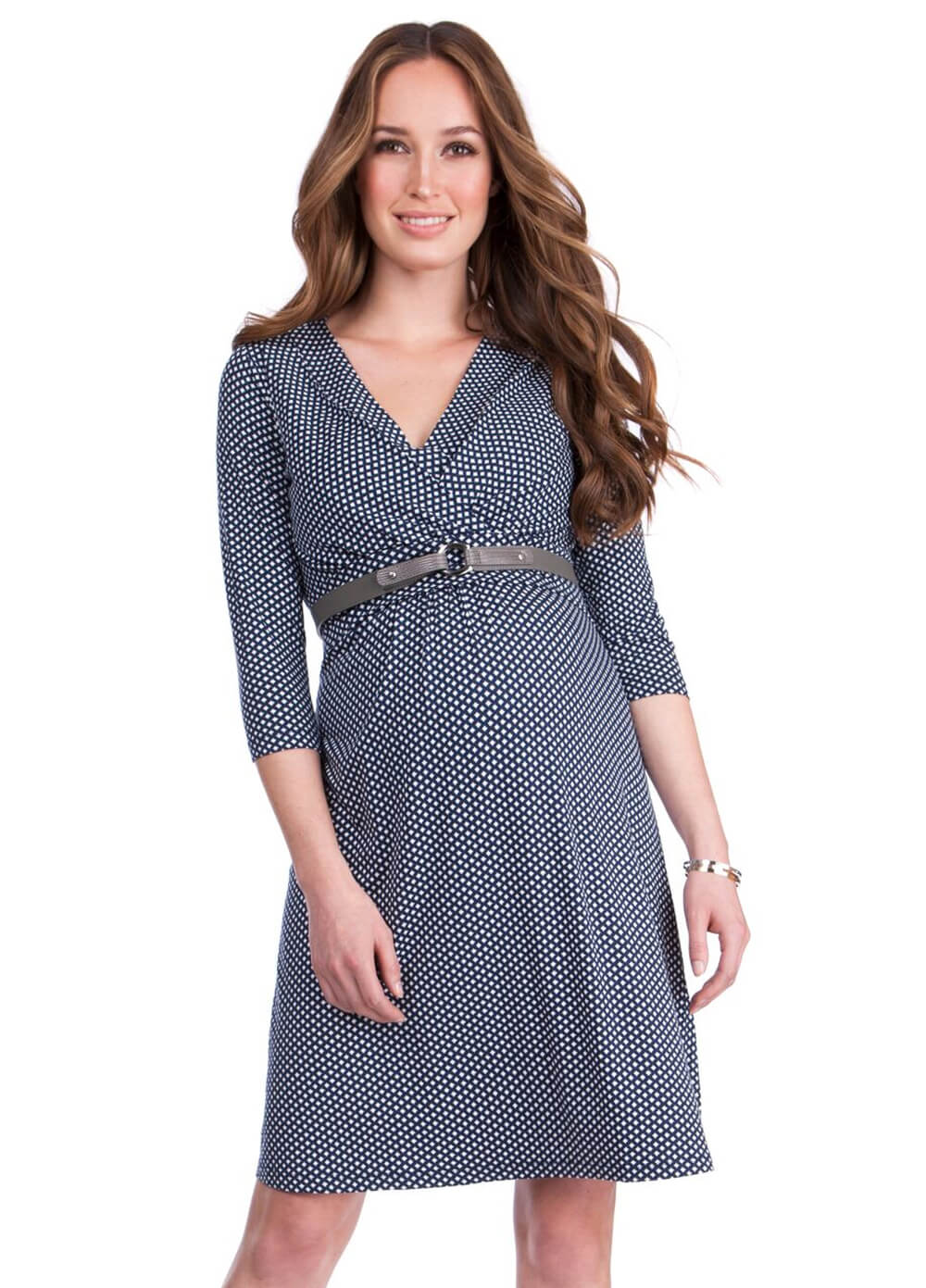 Pia Maternity Nursing Dress in Navy Print by Seraphine