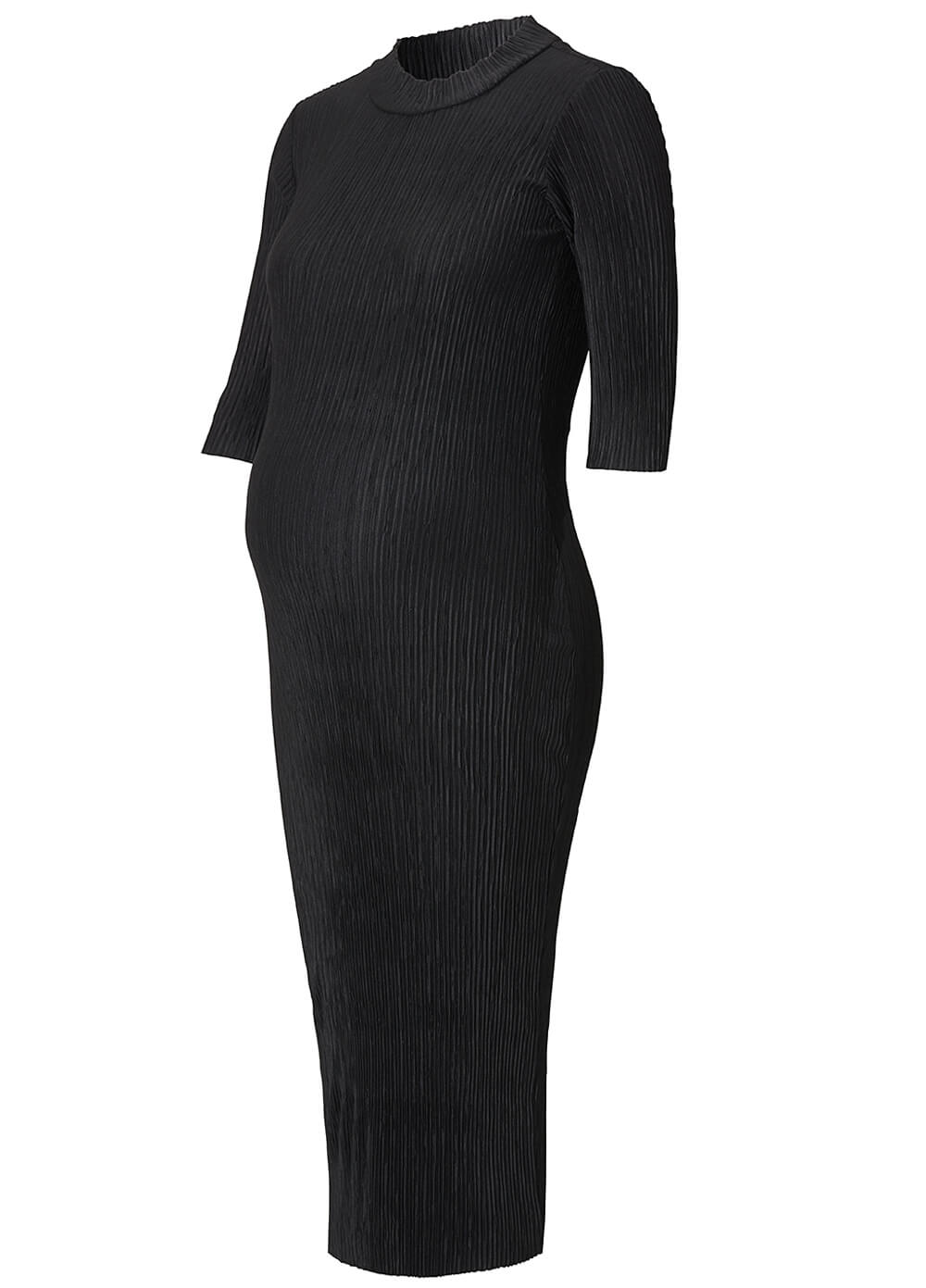 Jolein Black Pleated Maternity Midi Dress by Noppies