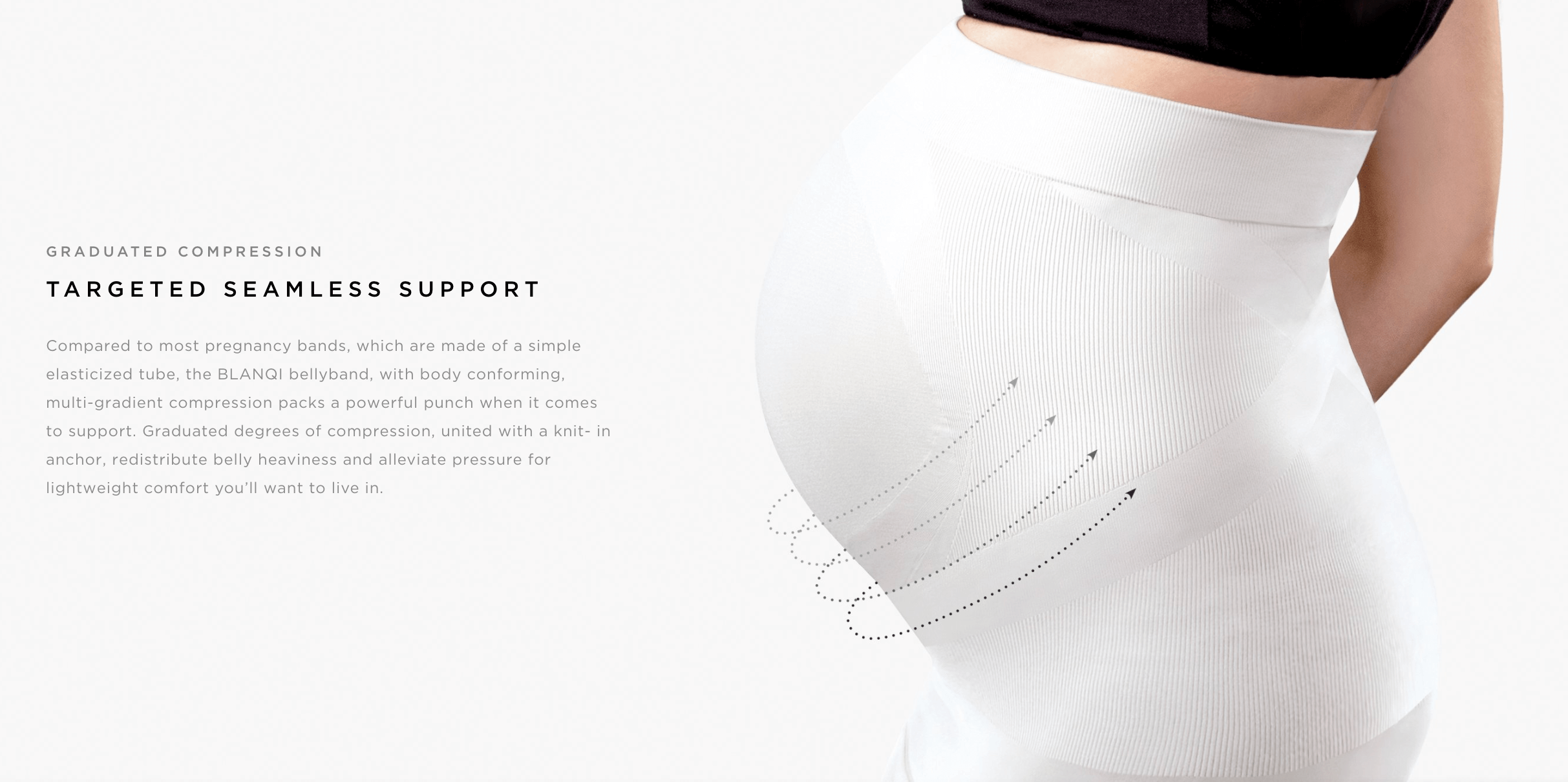 Built-in Support Maternity Belly Band in White by Blanqi