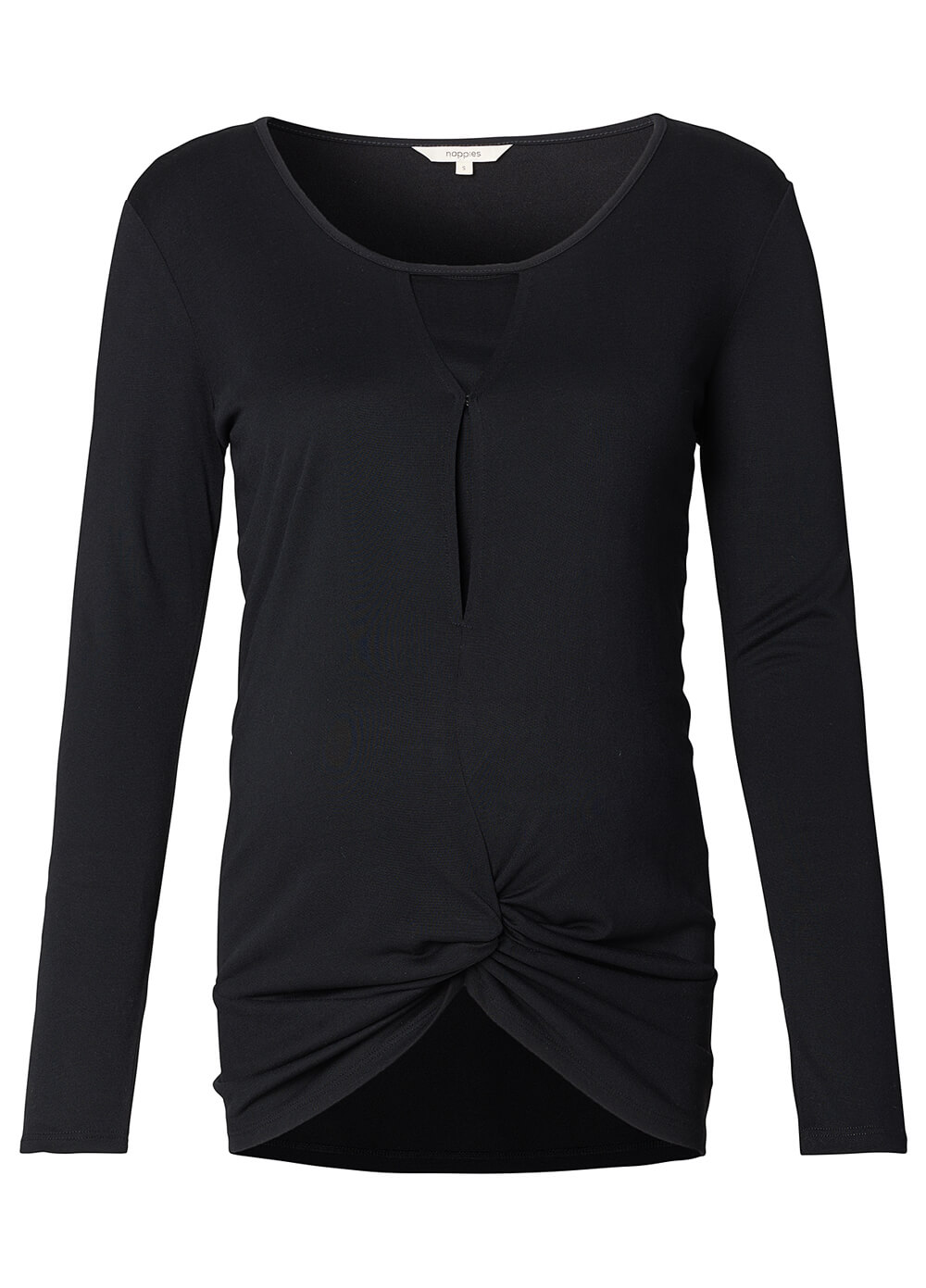 Gemma Knot Hem Maternity Nursing Shirt in Black by Noppies