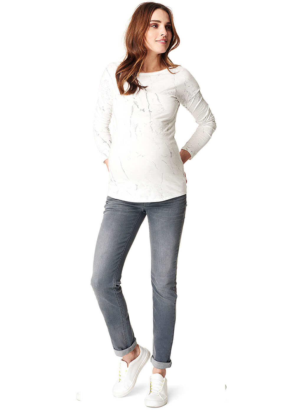 Hedy Long Sleeve Marble Maternity Top by Noppies