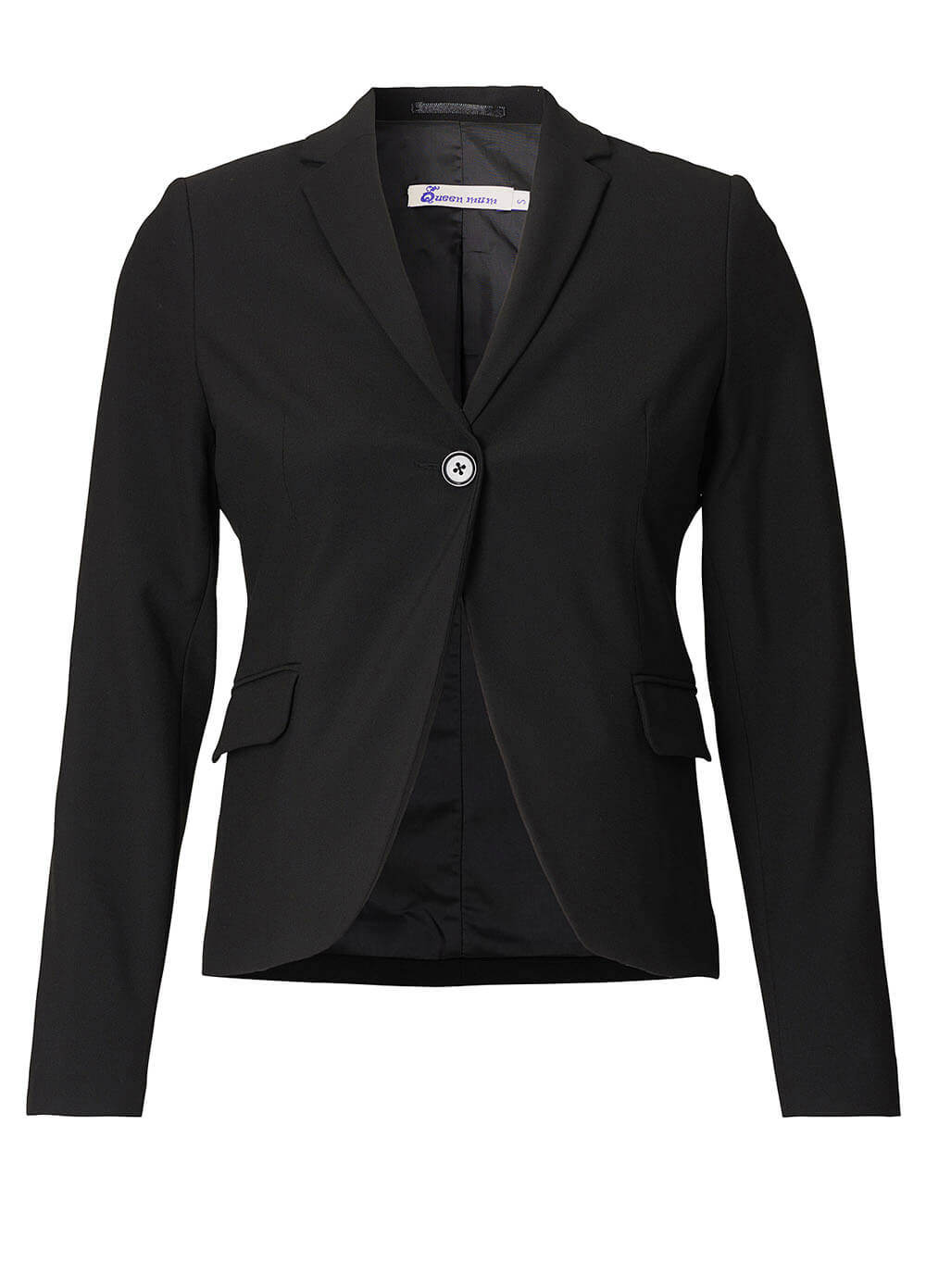 Black Single Button Maternity Blazer by Queen mum