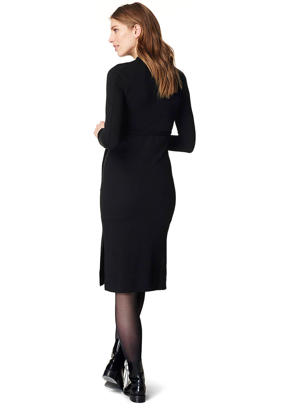 Black Side Split Maternity Midi Dress by Esprit