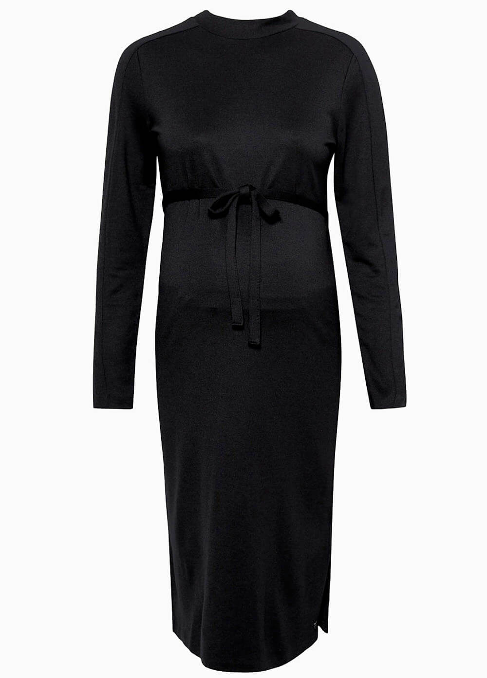 Black Side Split Maternity Midi Dress by Esprit