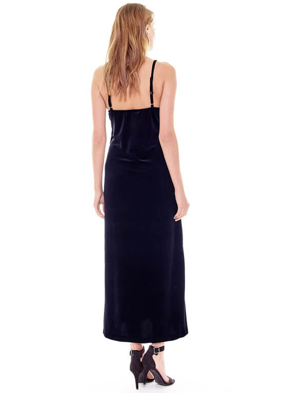 Lorrie Navy Velvet Maternity Maxi Slip Dress by Imanimo